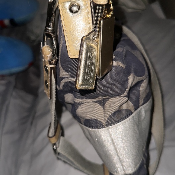 COPY - Vintage coach monogrammed black and silver and tan crossbody so cute adj… - Picture 3 of 13